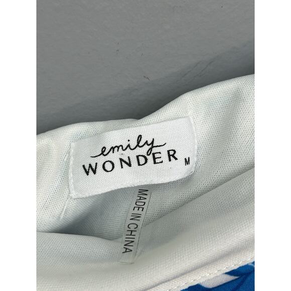 Emily Wonder One-shoulder Blue Maxi Dress Womens Medium Floral Long‎ Cottage - Picture 4 of 7